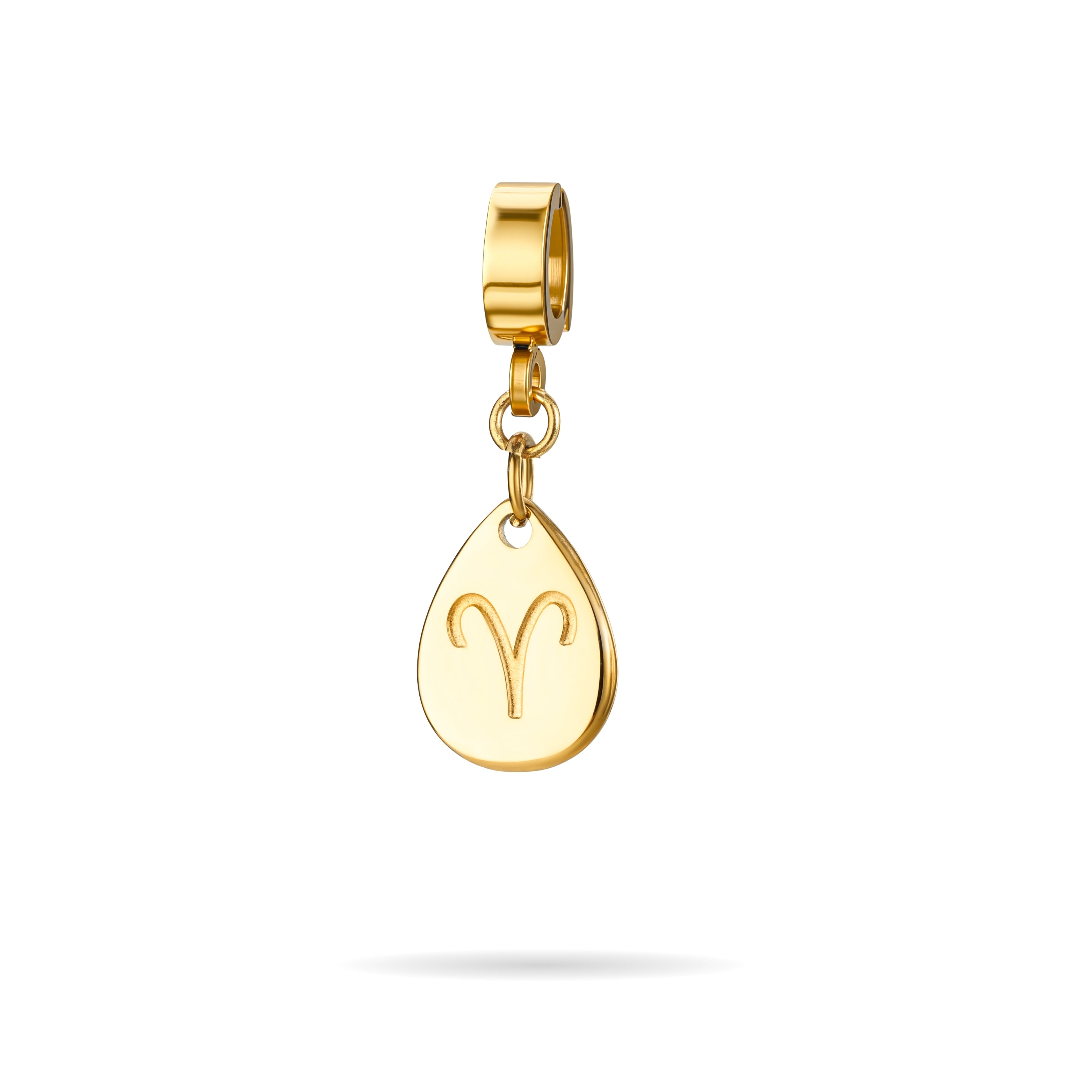 Orenza Aries Aura Charm - Gold Zodiac Teardrop Charm - The Aura Collection