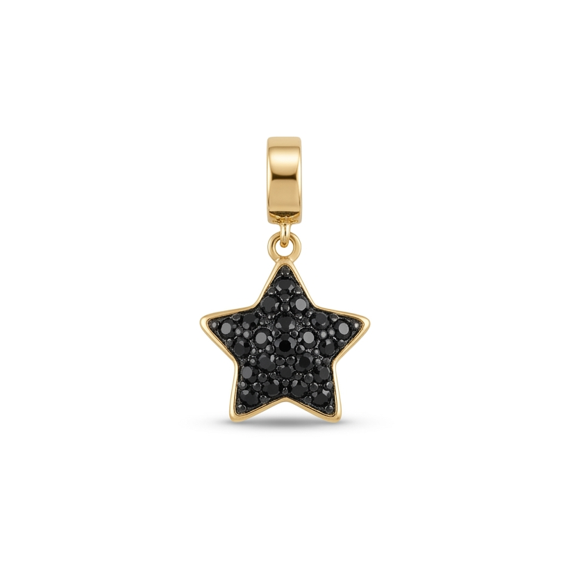 Black Crystal Star Charm