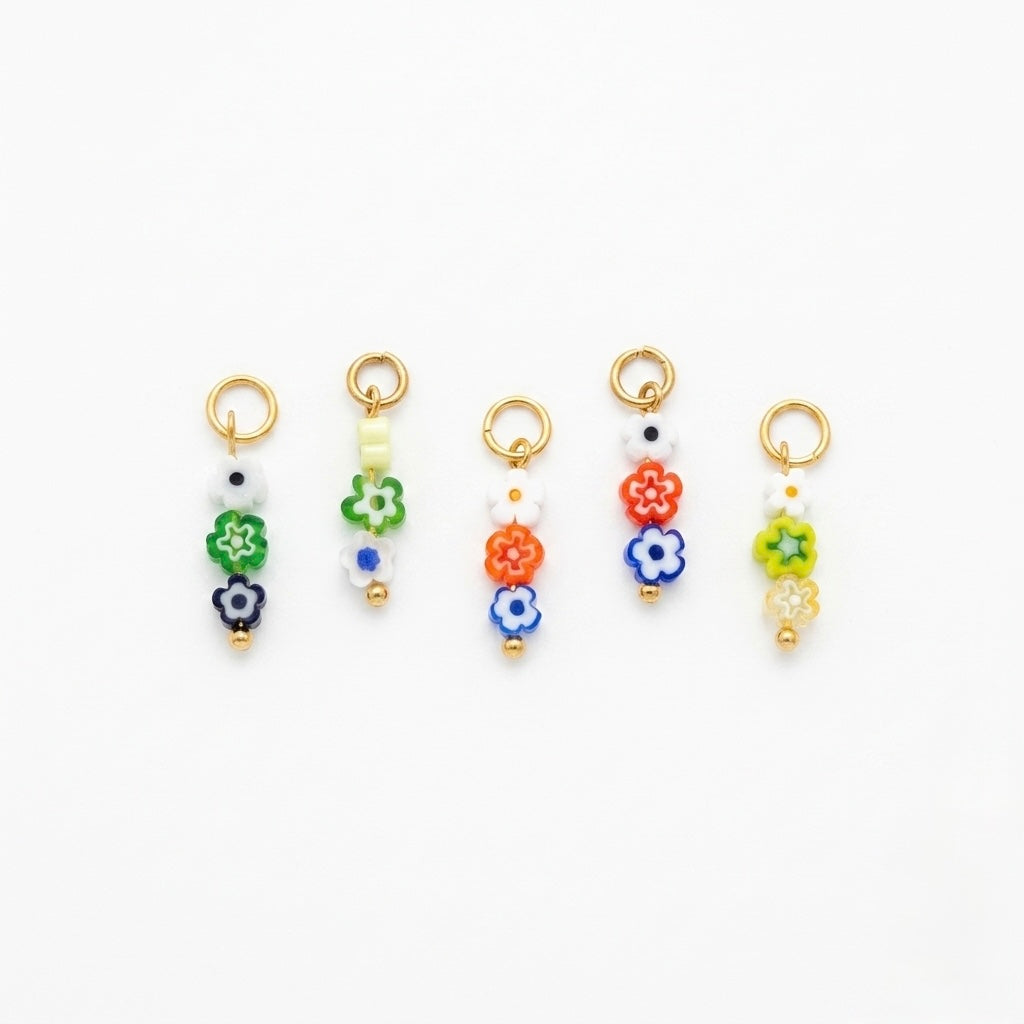 Orenza Bloom Charm – Millefiori Glass Flower Charm