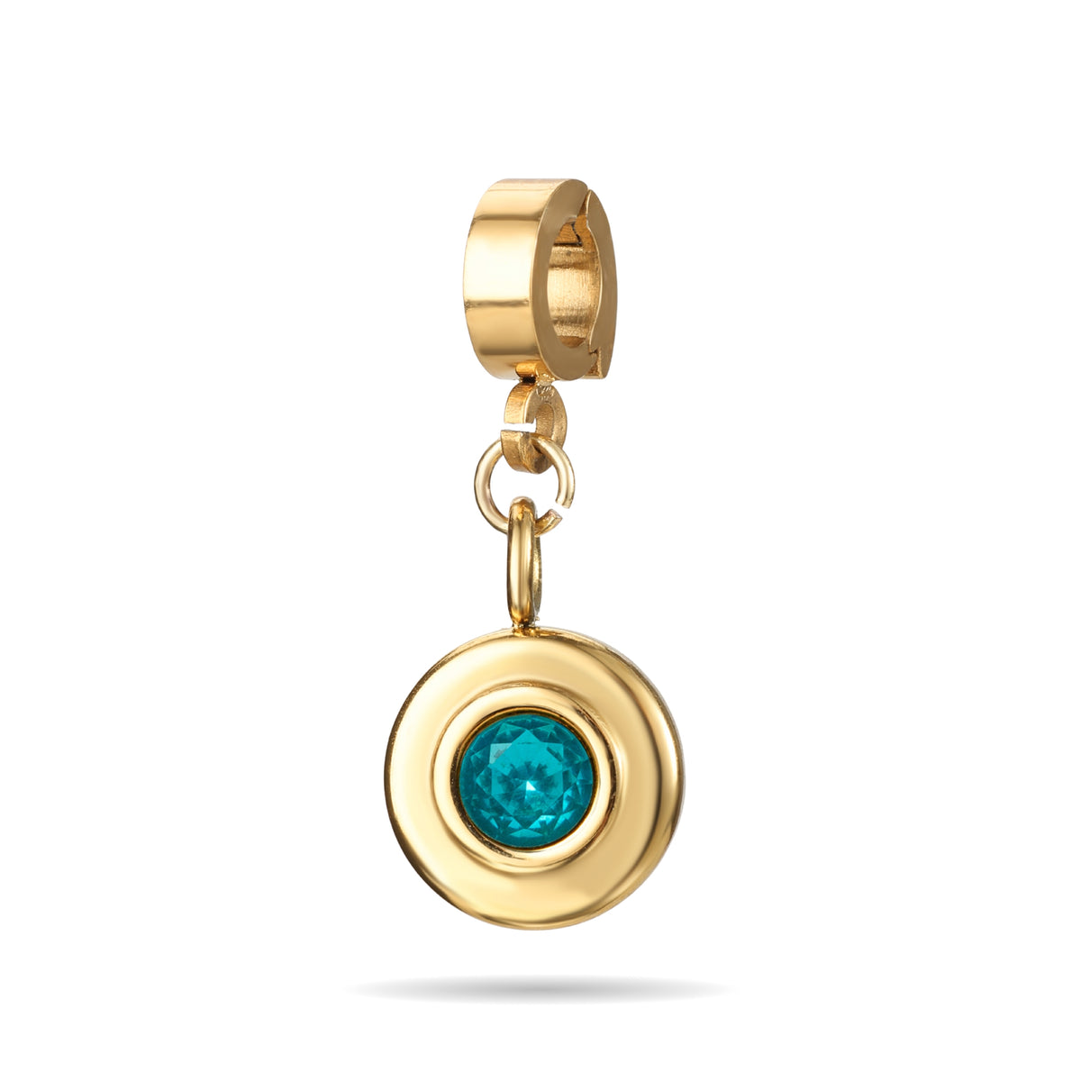 Orenza December Charm – Round Bezel Birthstone Charm – The Orbit Collection