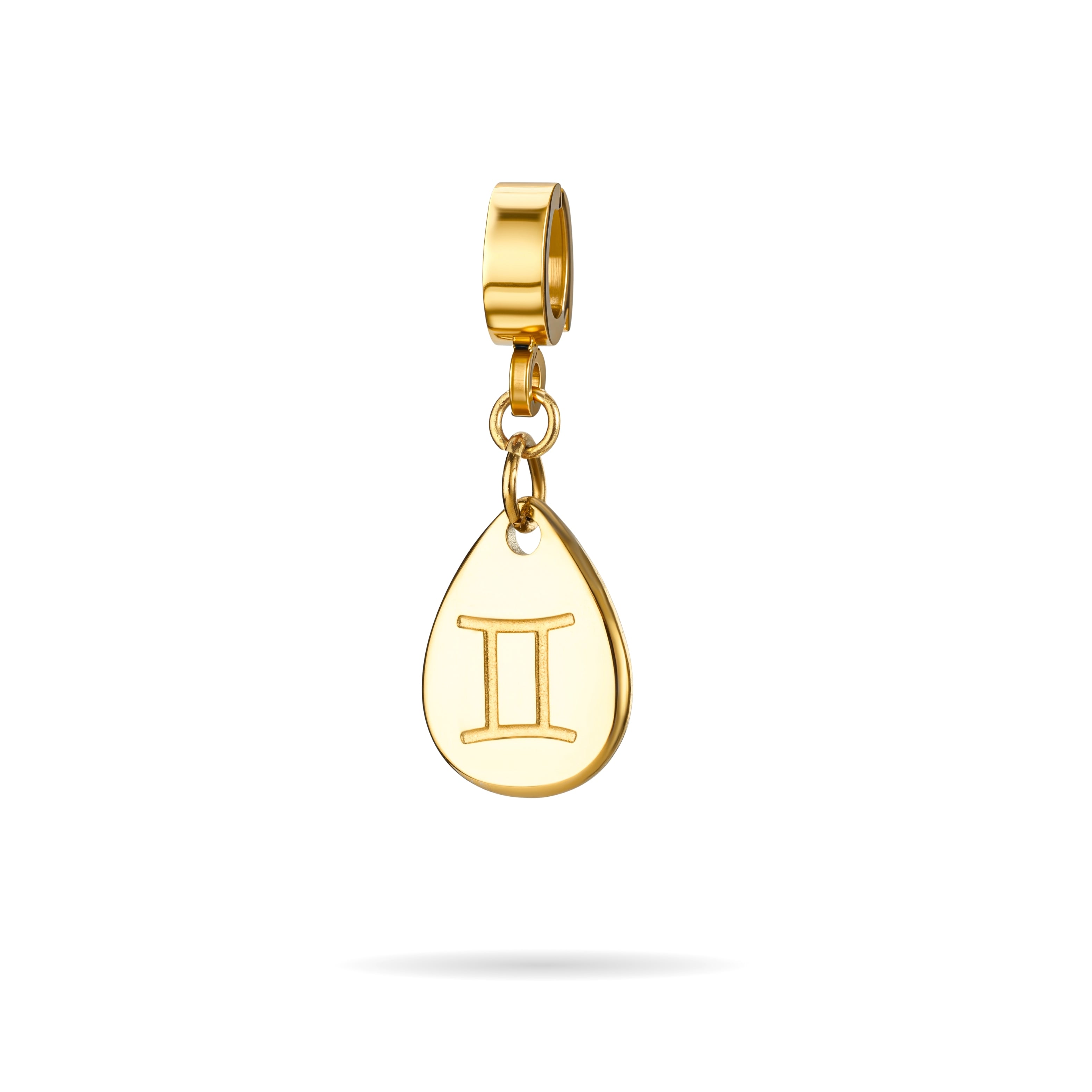 Orenza Gemini Aura Charm - Gold Zodiac Teardrop Charm - The Aura Collection