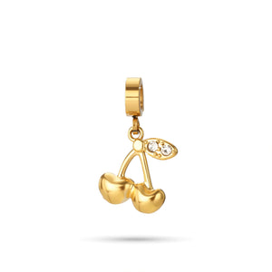 Gold Cherry Charm