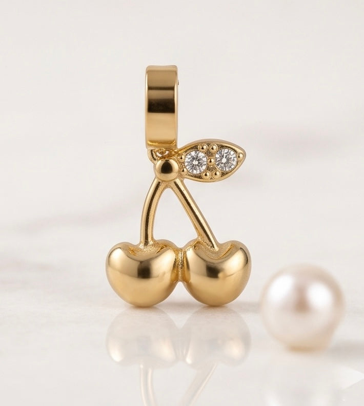 Gold Cherry Charm