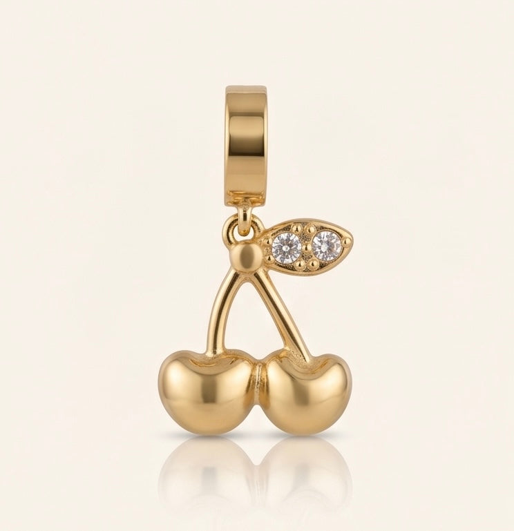 Gold Cherry Charm