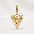 Orenza The Core Heart Charm - V-Shape Solid Gold Heart - Waterproof Jewelry