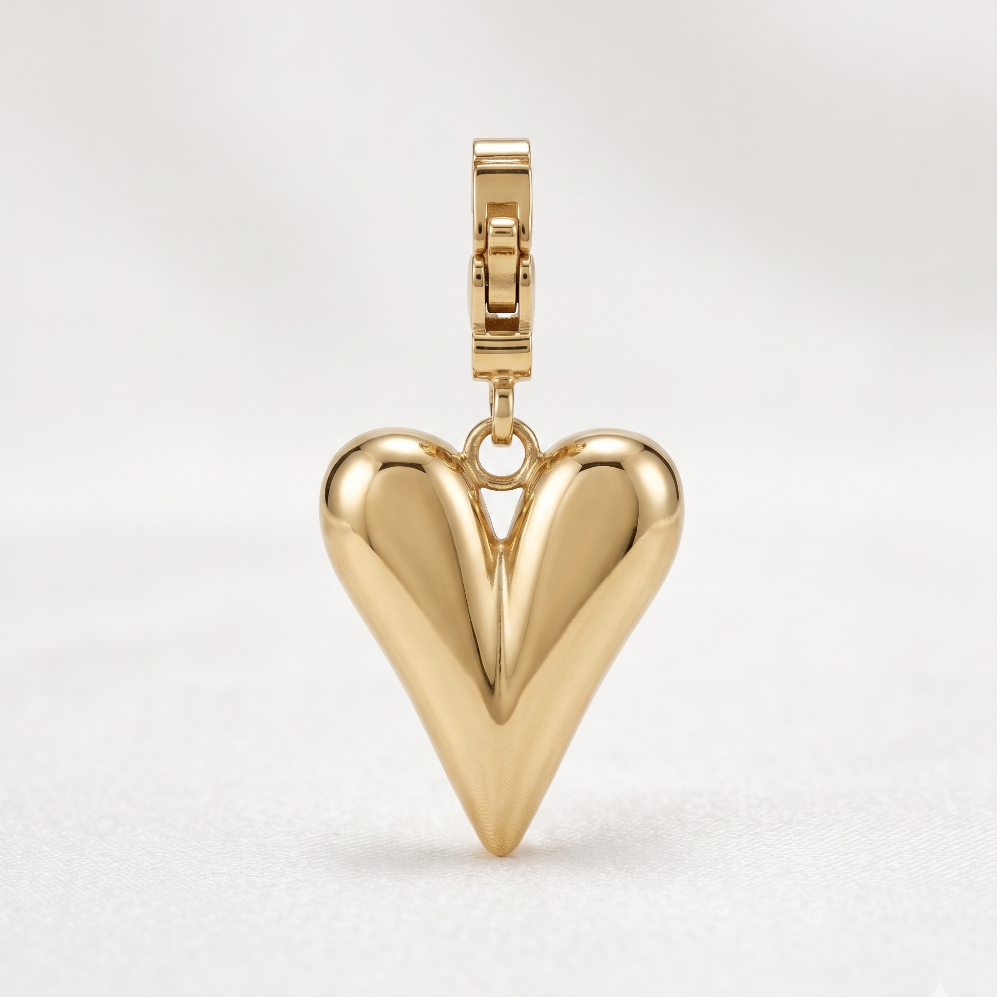Orenza The Core Heart Charm - V-Shape Solid Gold Heart - Waterproof Jewelry