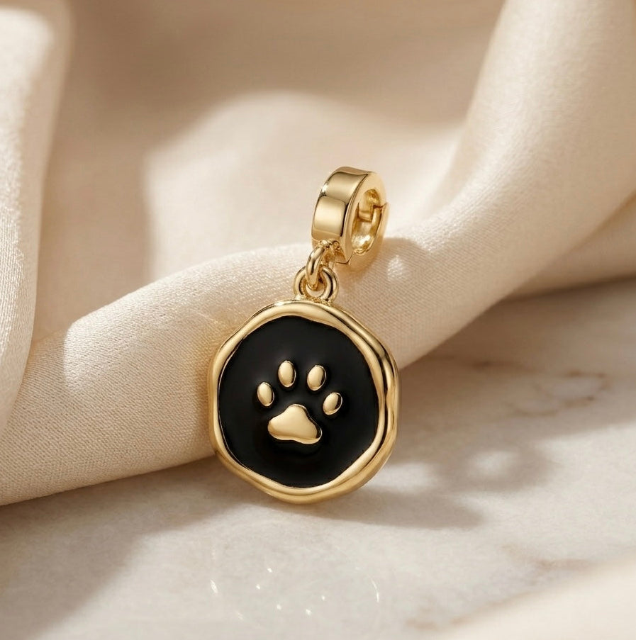 Paw Print Enamel Charm