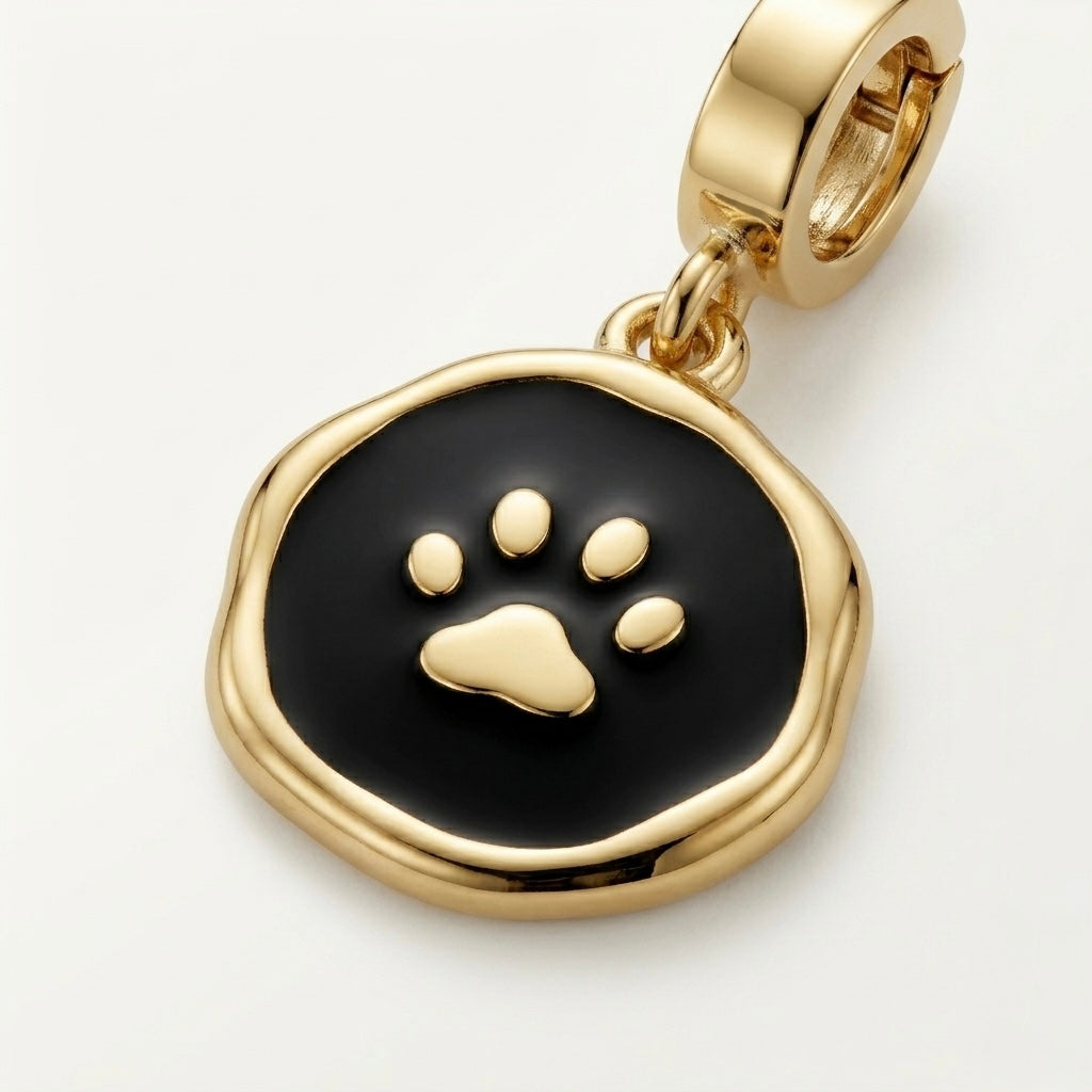 Paw Print Enamel Charm