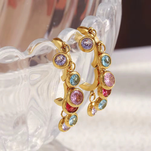 Orenza Candy Cluster Hoops - Worn on Ear Lifestyle Shot