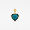 Blue Crystal Heart Charm
