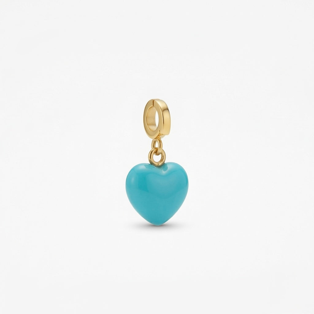 Turquoise Heart Charm