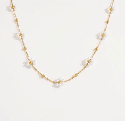 Pearl and Gold Bead Necklace