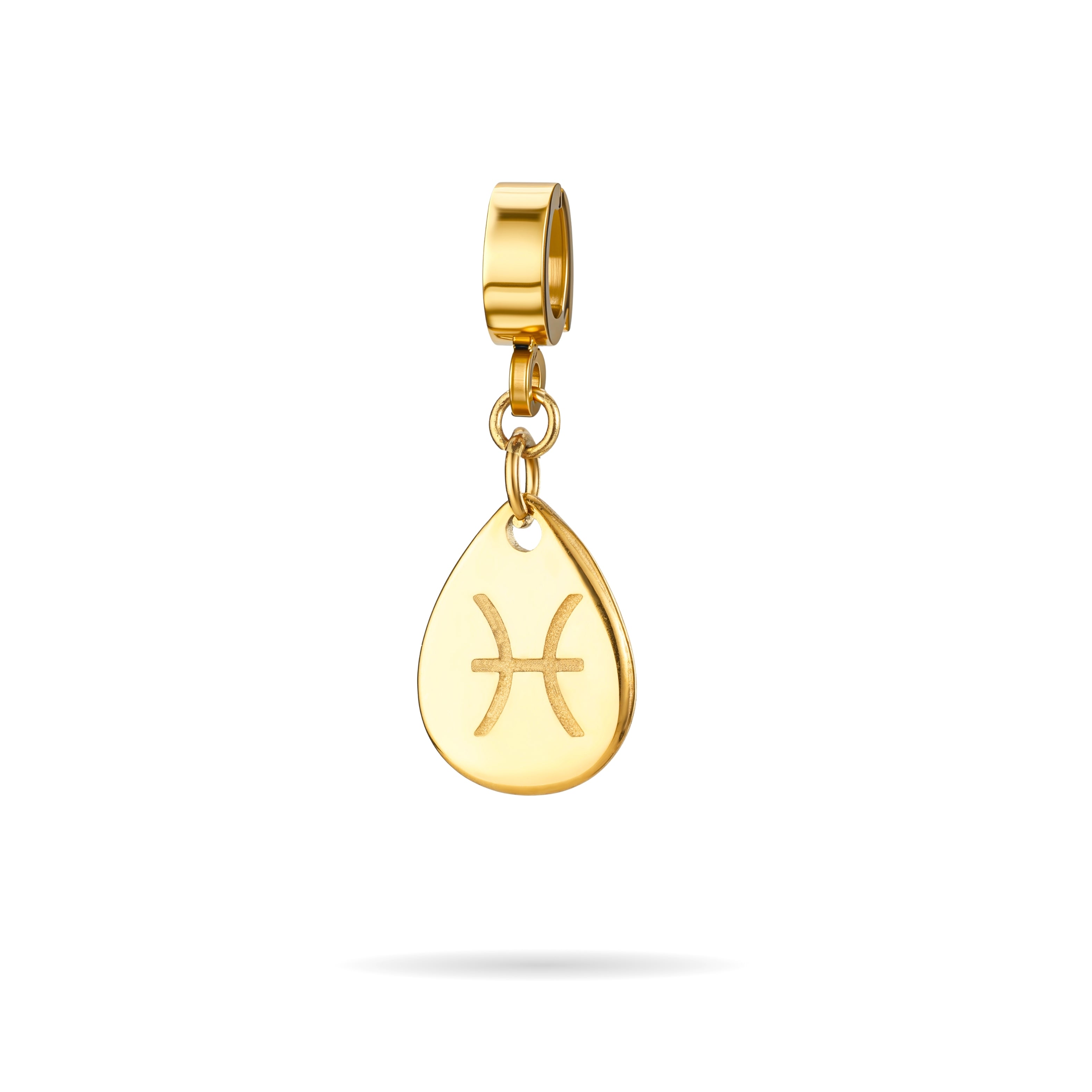 Orenza Pisces Aura Charm - Gold Zodiac Teardrop Charm - The Aura Collection