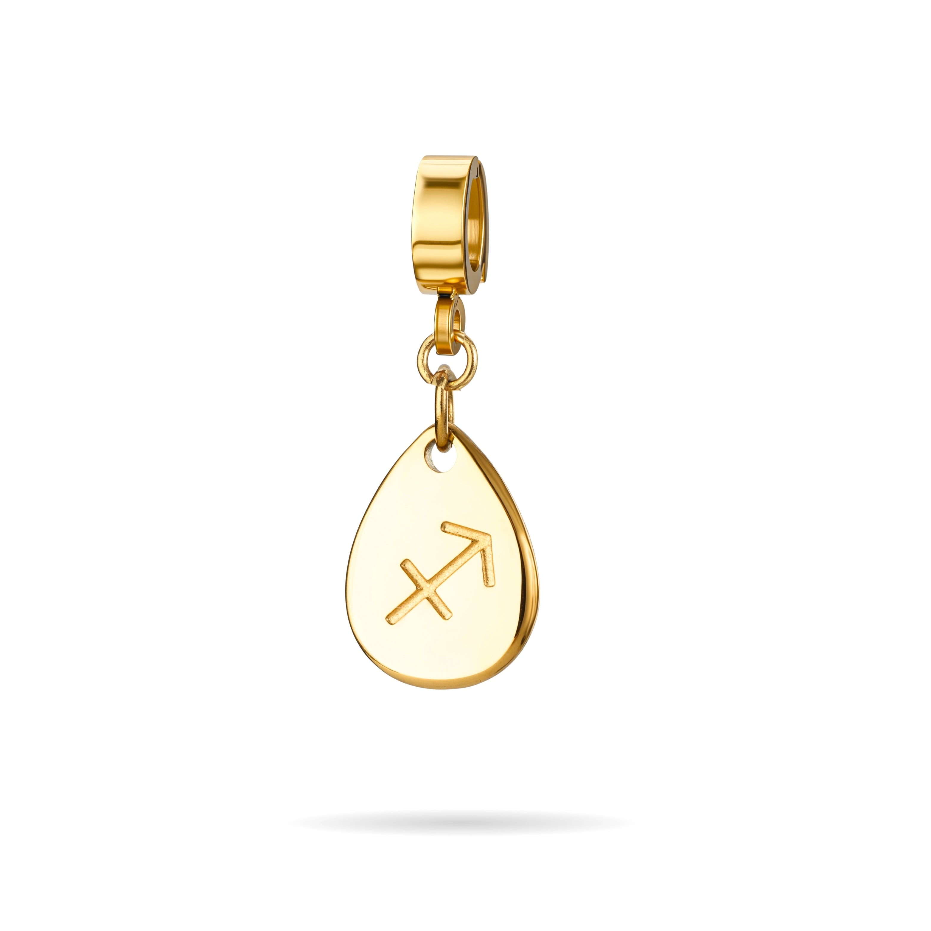 Orenza Sagittarius Aura Charm - Gold Zodiac Teardrop Charm - The Aura Collection