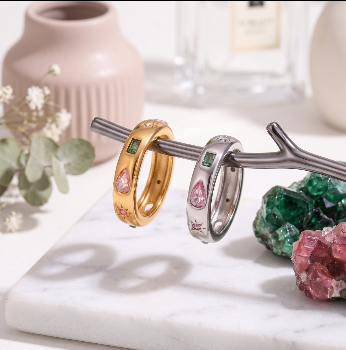 trending whimsy ring, rhinestone ring