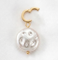 Orenza Pearl Coin Charm - Dainty Pearl Gold Charm - Waterproof Jewelry