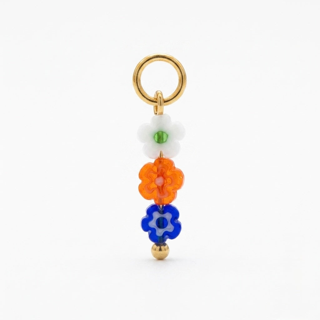 Orenza Bloom Charm – Millefiori Glass Flower Charm