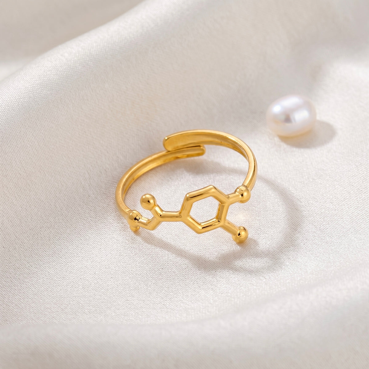 Orenza Dopamine Ring – Gold Molecule Ring